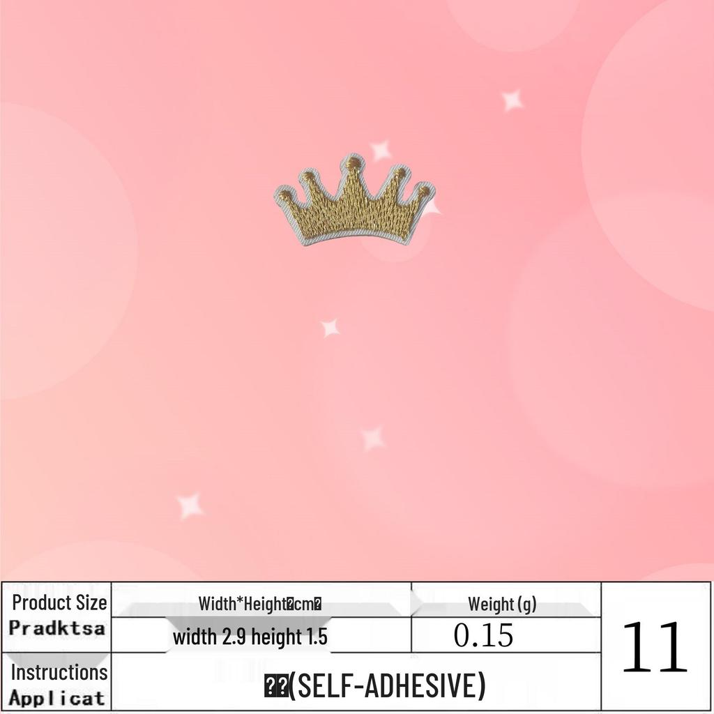 Mini Canvas Bag with Self-Adhesive Crown Patch for DIY Embroidery