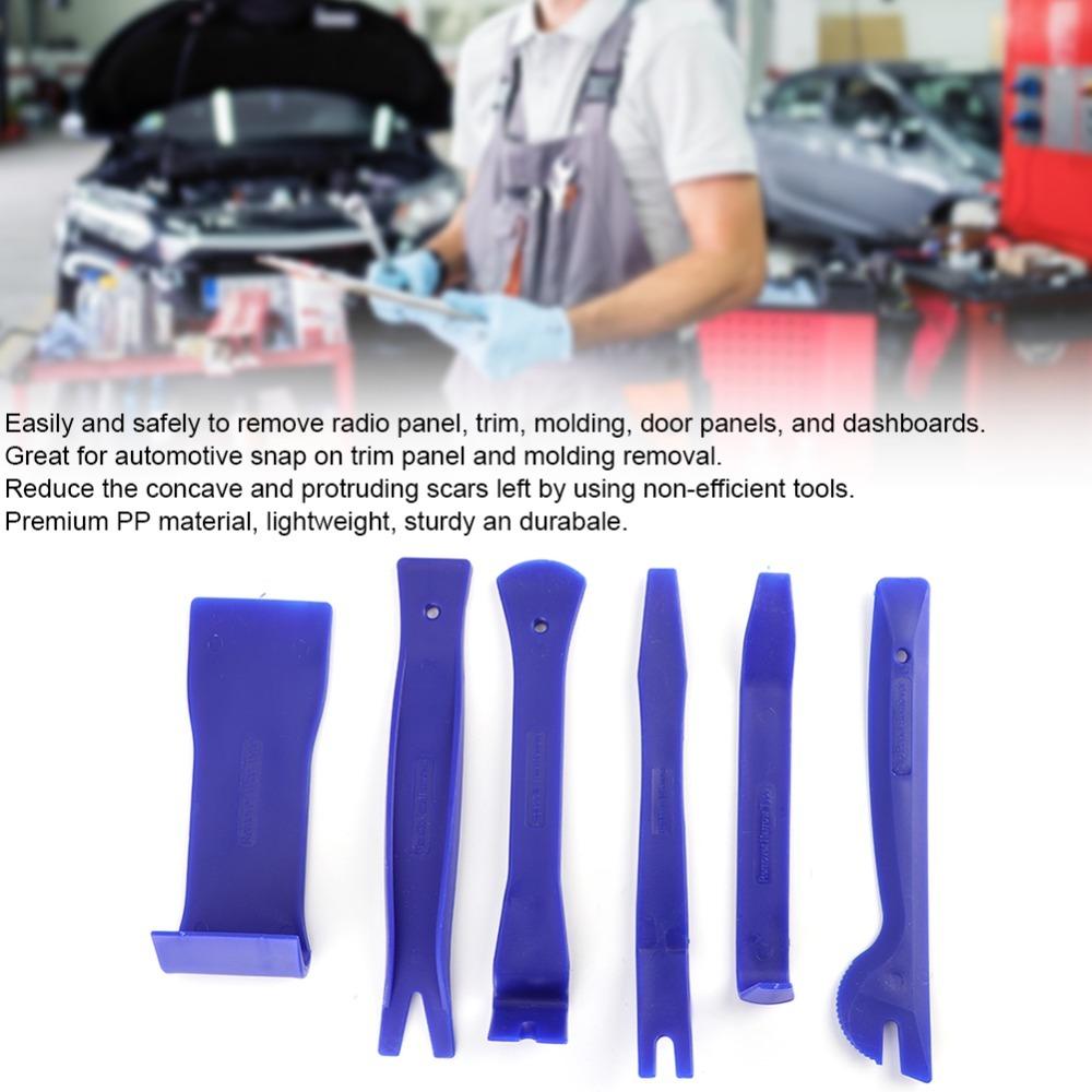 12PCS PP&Carbon Steel Interior Door Panel Removal Set Blue Auto Clip Removal Pry Tool DIY