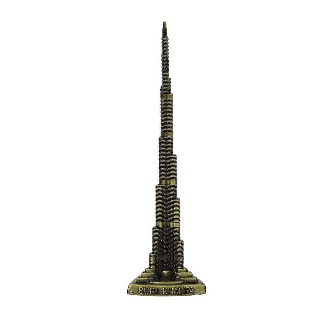 Burj Khalifa-Modell, 18 cm, bronzefarbene Legierung, exquisites Burj Khalifa-Turm-Souvenir für Schlafzimmer