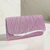 Purple Color  Color Ruched Women Evening Bags Glitter Fashion Envelope Design Cover Handbags With Shoulder Purse Clutch Purse