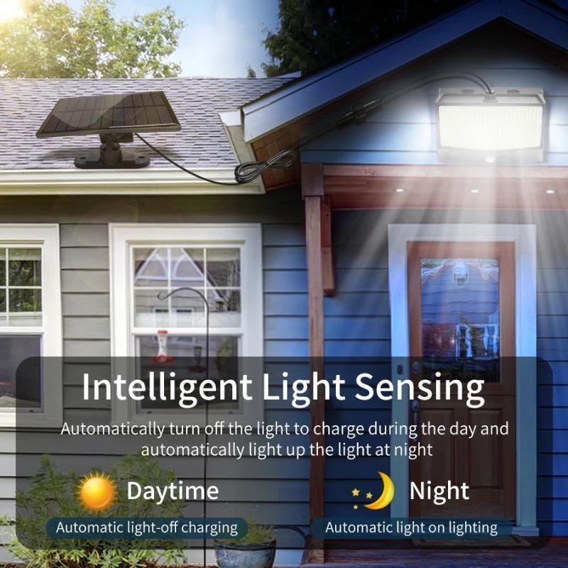 5000LM 468 LEDs Outdoor Solar Lights Waterproof Motion Sensor Human Induction Solar Spotlight Wall Lamp for Yard Garden 3 Modes