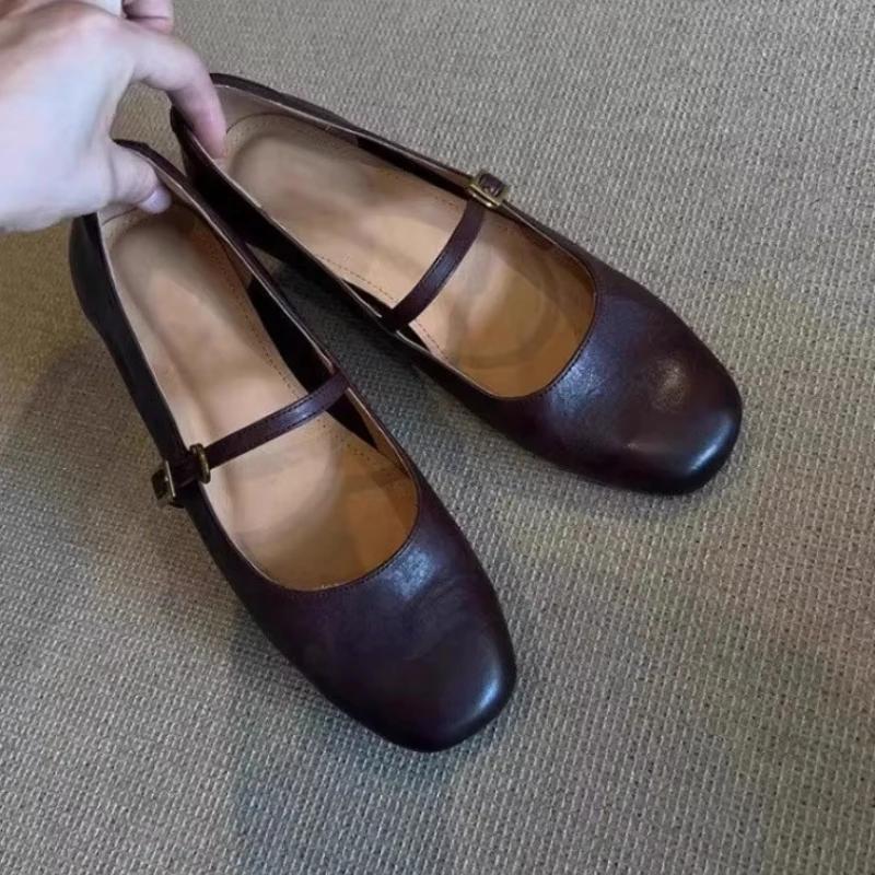 Women's Shoes On Sale 2025 High Quality Hot Sale Mary Jane Shoes Outdoor Daily Flats Square Toe Buckle Strap Shallow Retro Shoes