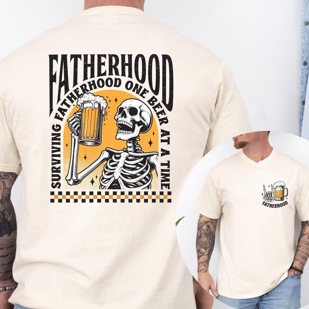Fatherhood Mens Tshirt Summer Tracksuit Round Neck Pullover Shortsleeved Tops Casual Sportswear Harajuku Trendy Streetwear