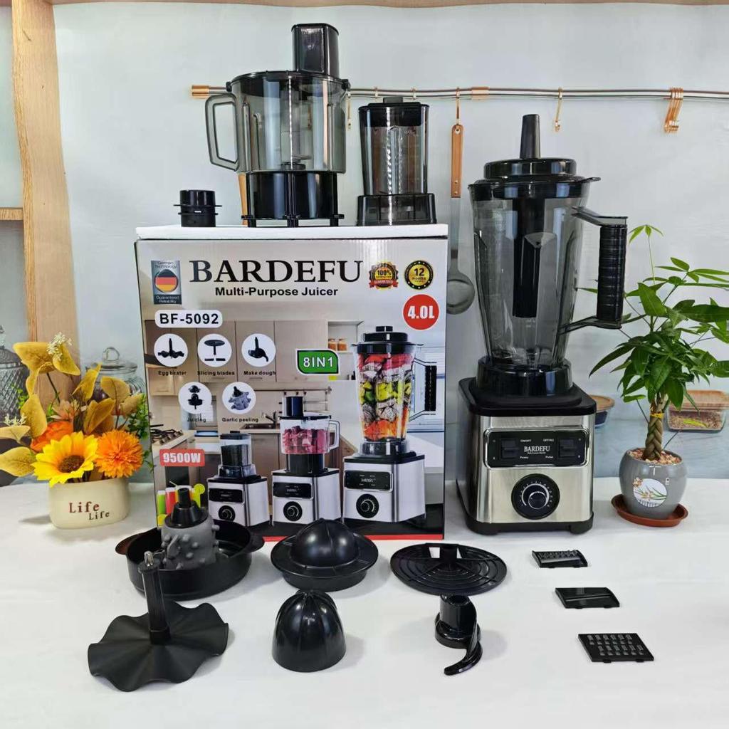 4L 8-in-1 Commercial Stainless Steel Juicer and High-Power Blender with Pulp Separator