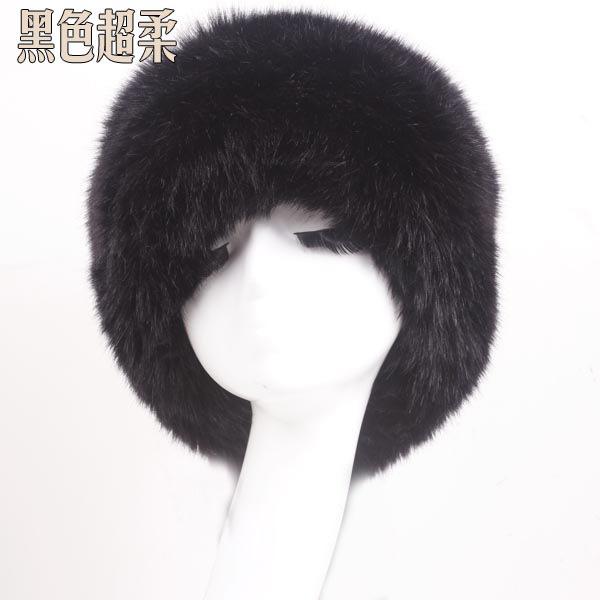Imitation fox fur round flat top imitation fur hat thickened autumn and winter fluff Russian Mongolian hat thermal ear protection hat