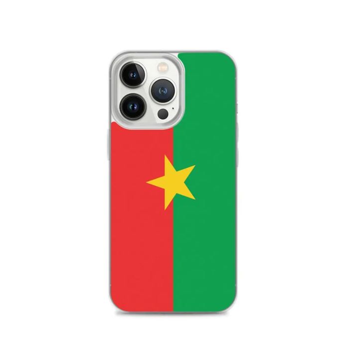 Coque iPhone - Drapeau Burkina Faso - Vertikální model - Souple - Plastique Transparent - TPU