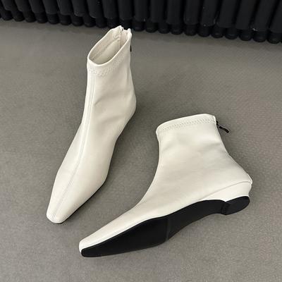 Stivaletti Bassi da Donna Scarpe Moda Punta Sottile Stivaletti Chelsea di Marca Eleganti per Camminare Stivali Gladiatore Gotici da Donna