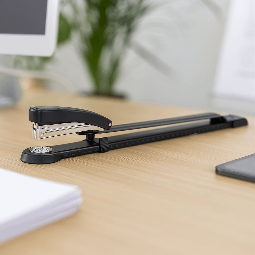 Thickened Long Arm Stapler Precision Scale Paper Stapler Durable Long Reach Stapler  For Booklet