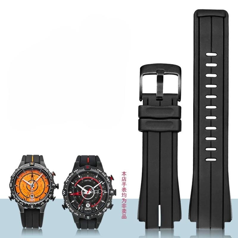 

For Timex E-tide T2n720 T2n721 T2n739 738 T49706 Watch Band Waterproof Soft Silicone Sports Strap 24-16mm Men Rubber Watchband 24.16mm
