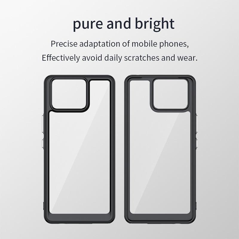 Transparent PMMA Case For Asus Zenfone 11 Ultra 10 9 Zenfone11Ultra Zenfone10 Zenfone9 TPU Colorful Soft Border Hard Shell Cover