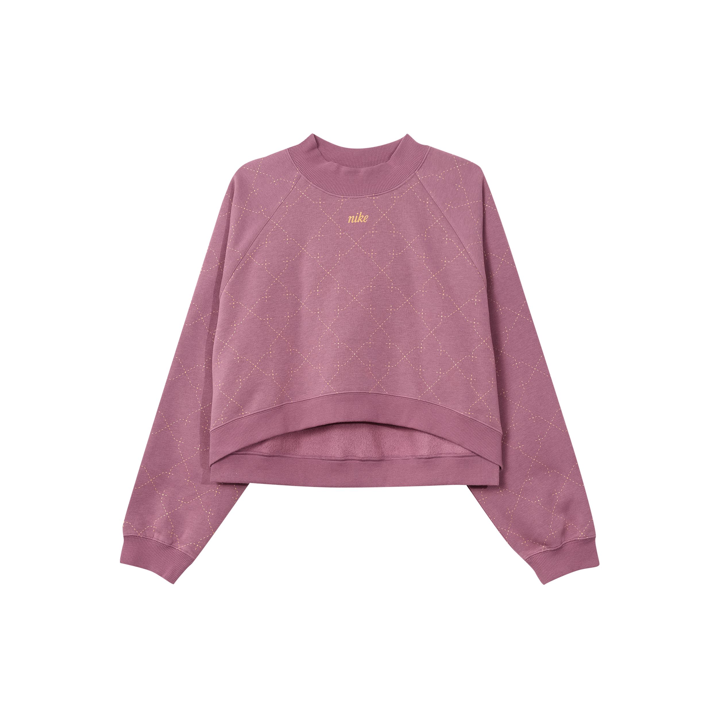 

Nike повседневный спортивный короткий пуловер на флисовой подкладке, женские топы, фиолетово-красный DM7281-507 XL