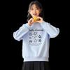 Yuzhaolin Women's Letter Star Print Round Neck Sweatshirt