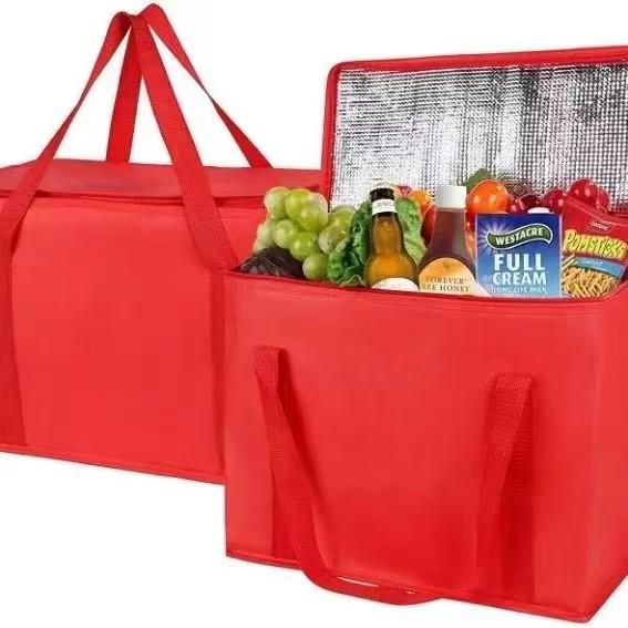 Outdoor Portable Folding Aluminum Foil Insulated Bag, Large Capacity for Camping, Vegetables & Fruits