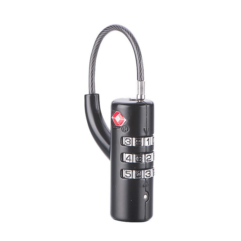 Portable Security Tsa Customs Lock Overseas Customs Clearance Trolley Luggage Suitcase Backpack Password Padlock Steel Cable