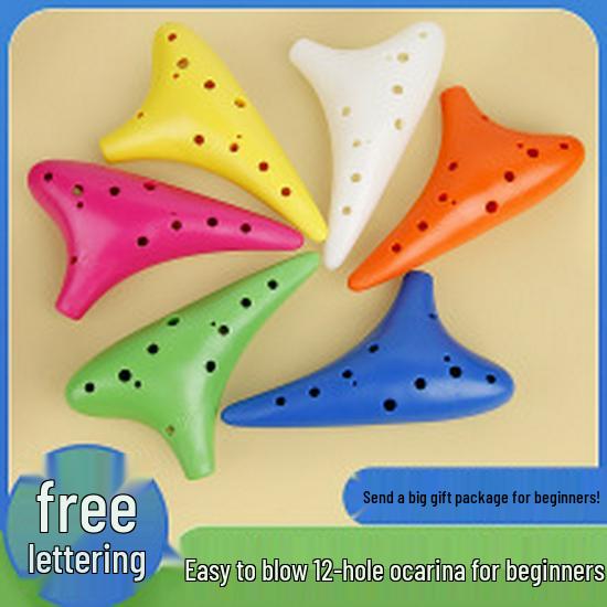 Alto AC 12-Hole Resin Ocarina - Beginner Level, Drop-Resistant, C Tone, Professional Instrument with Free Engraving