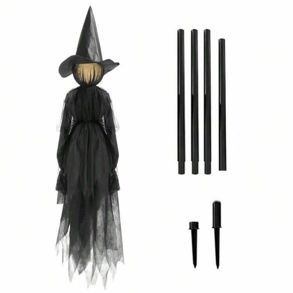 Halloween Holding Hands Witches Pumpkin Witches Light Up Witches With Scary Screaming Voice For Outdoor Decor