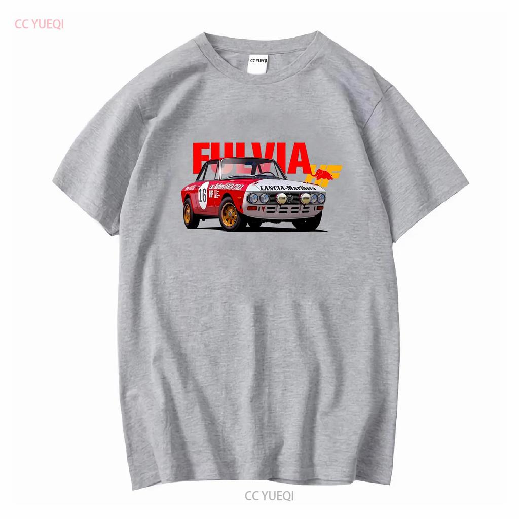 T Shirt Lancia Fulvia Hf Long or Short Sleeves Vintage Washed Homme Comfortable Streetwear Stretched Top For Everyday Wear