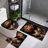 Fc Barcelona 3Pcs Bathroom Mat Set Toilet Lid Cover Ushaped Foot Mat Nonslip Floor Mat Decor For Bathroom