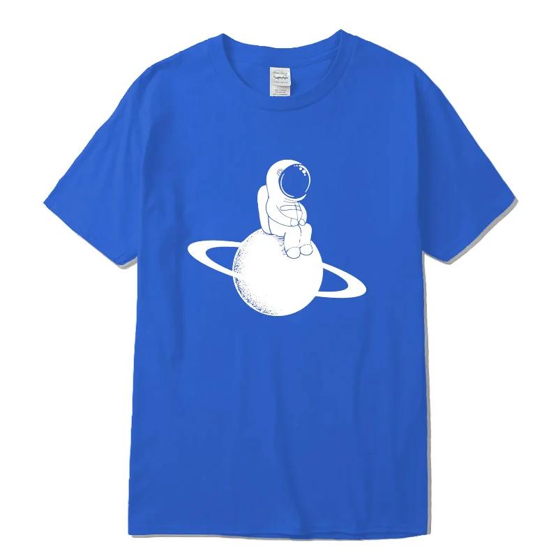 Mens Tshirt 100 Cotton Short Sleeve Space Moon Print Men T Shirt Casual Summer Loose Men Tshirt Cool Tshirt Male Tees Tops