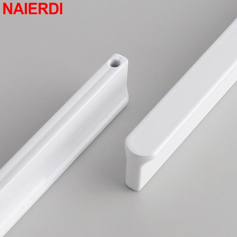 NAIERDI White Long Cabinet Handles Aluminum Alloy 800-1200mm Hidden  Furniture Handle Drawer Knobs Cupboard Pulls