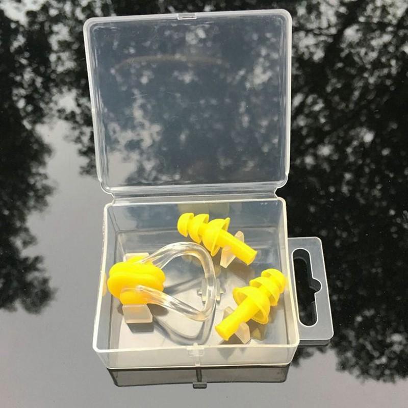 Silicone Nose Clip Ear Plugs Set Swimming Adults Kids Unisex Leak-Proof Water Sports Gear