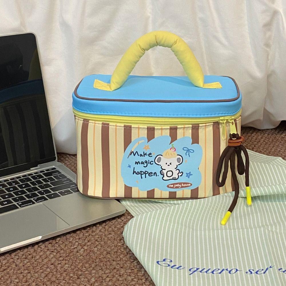 Large Capacity Cute Makeup Bag Cartoon Puppy Lunch Bag Lovely Handheld Cosmetic Case  Outdoor