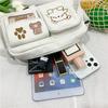 Fashion Canvas Small Bag Japanese Ins Women Shoulder Bag Cute Funny Personality Embroidery Bear Teenager Girl Student Transparent Messenger Bag