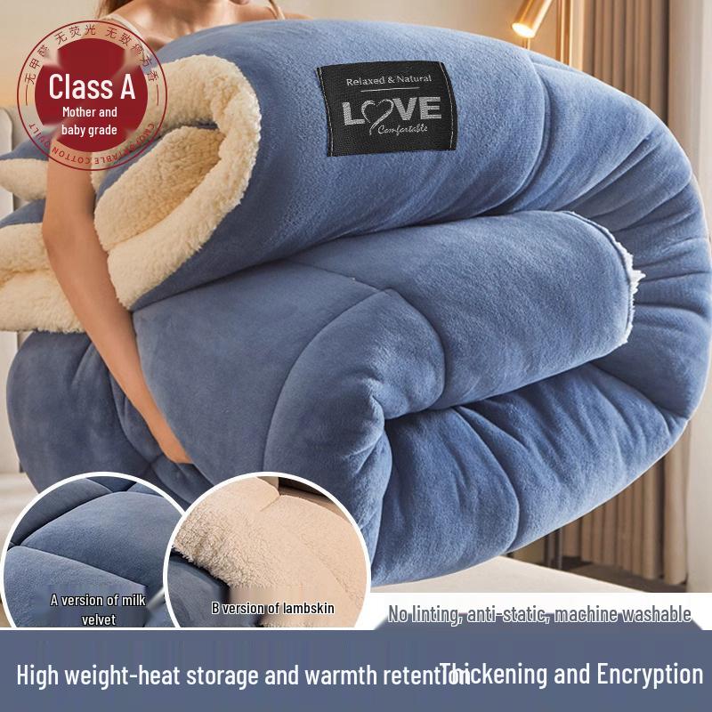 Thick Coral Fleece Blanket for Winter - Soft Velvet Quilt for Dorm, Nap, Sofa Use