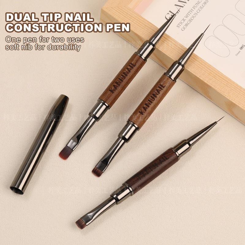 

Dual-Ended Nail Art Brush - Multipurpose Line & Builder with Round Head, Japanese Base Coat