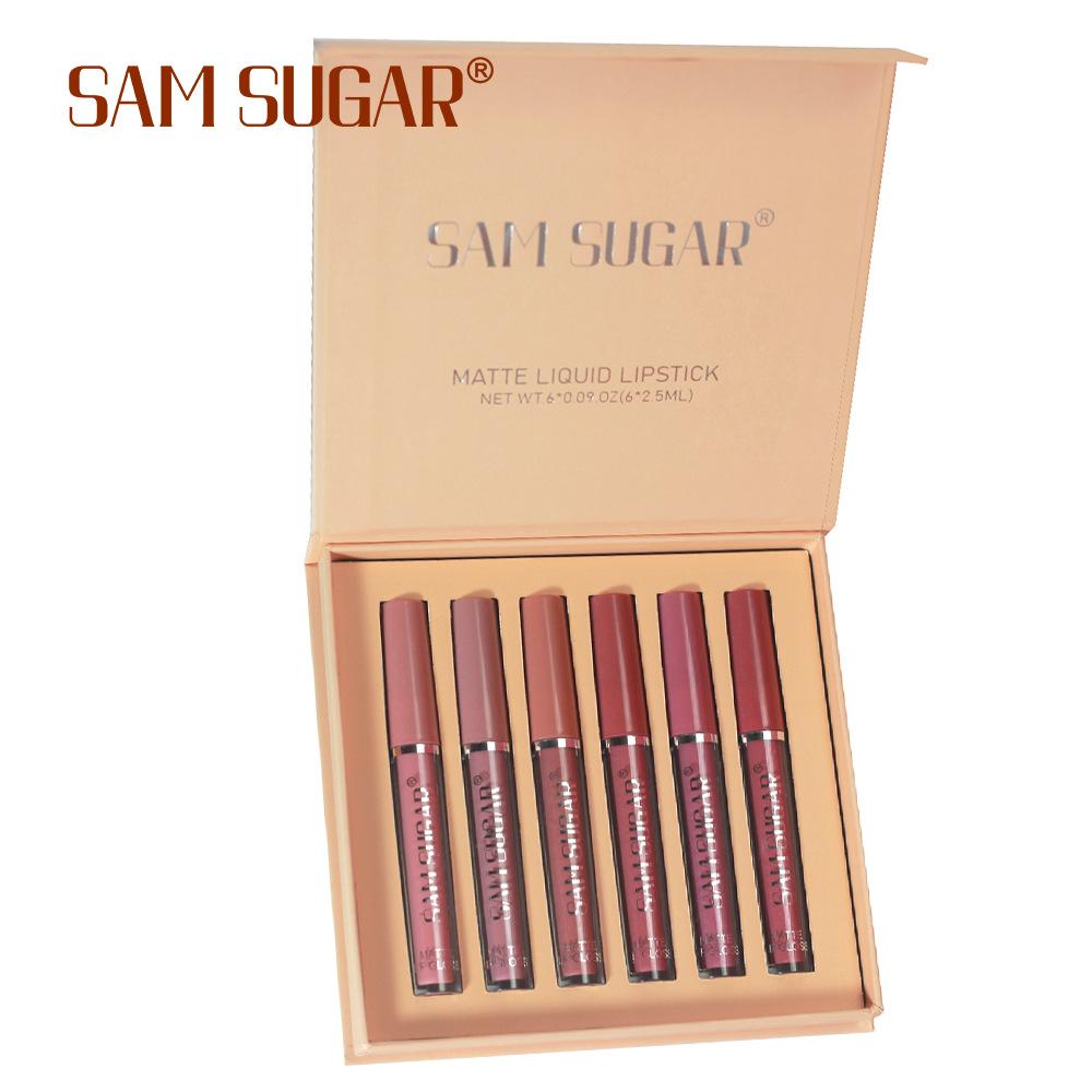 SAM SUGAR Set Rossetti Opachi Più Sexy Rossetto Liquido Impermeabile a Lunga Tenuta Non Si Attacca alle Labbra Lucidalabbra Altamente Pigmentato