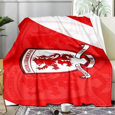 1PC Middlesbrough F.c Printed Soft Flannel Blanket Throw for Adult Bedroom Living Room Sofa Camping Travel Fan Gifts Christmas Gifts