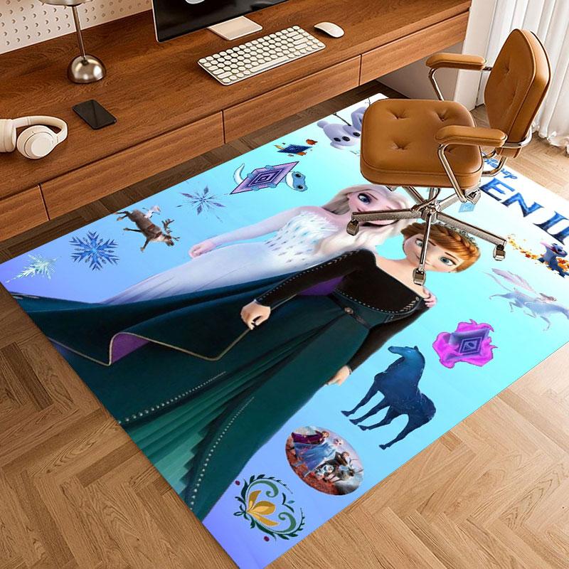 Frozen cartoon print decorative rug/doormat, suitable for entrances, balconies, kitchens, and bedrooms.