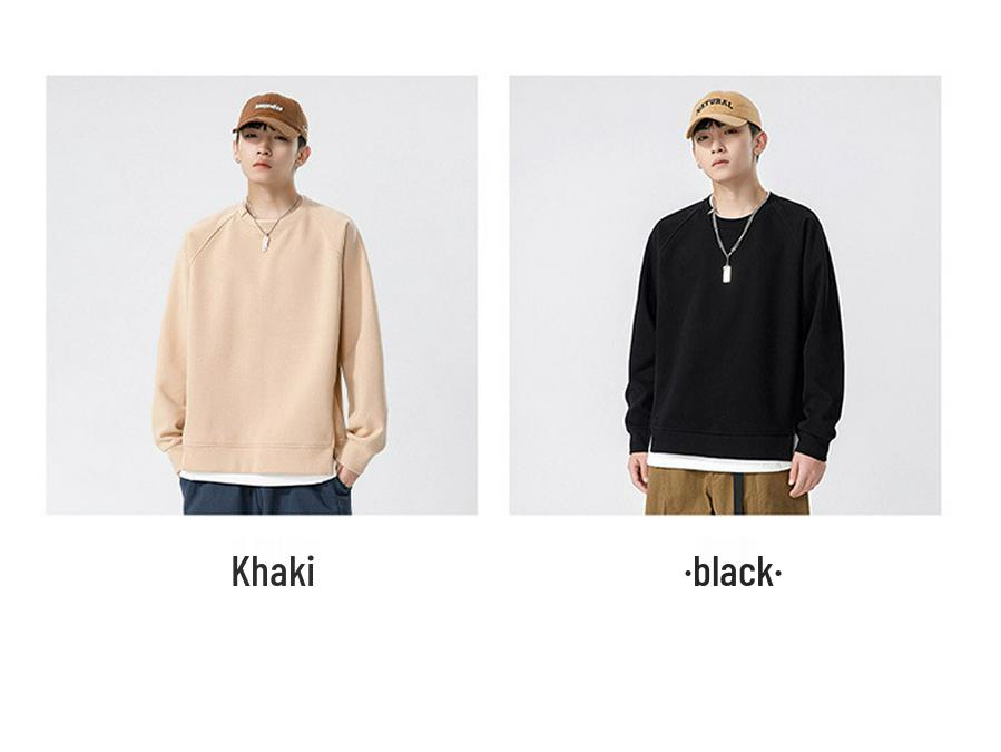 2025 Herbst/Winter Trendiger Schwerer Herren-Kapuzenpullover im Fake-Zweiteiler-Look - Lässig Locker Rundhals Langarm