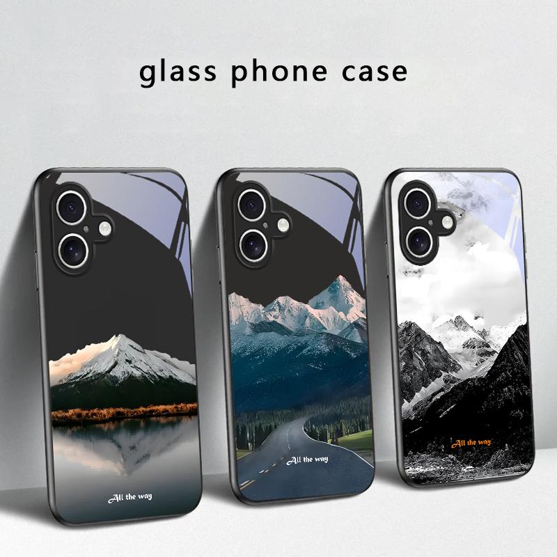A Lush Forest of Leaves For iPhone 17 Air 16 E 15 Plus 14 Pro Max 13 12 Mini 11 5 6 7 8 Plus XR XS Max SE Black Glass Phone Case
