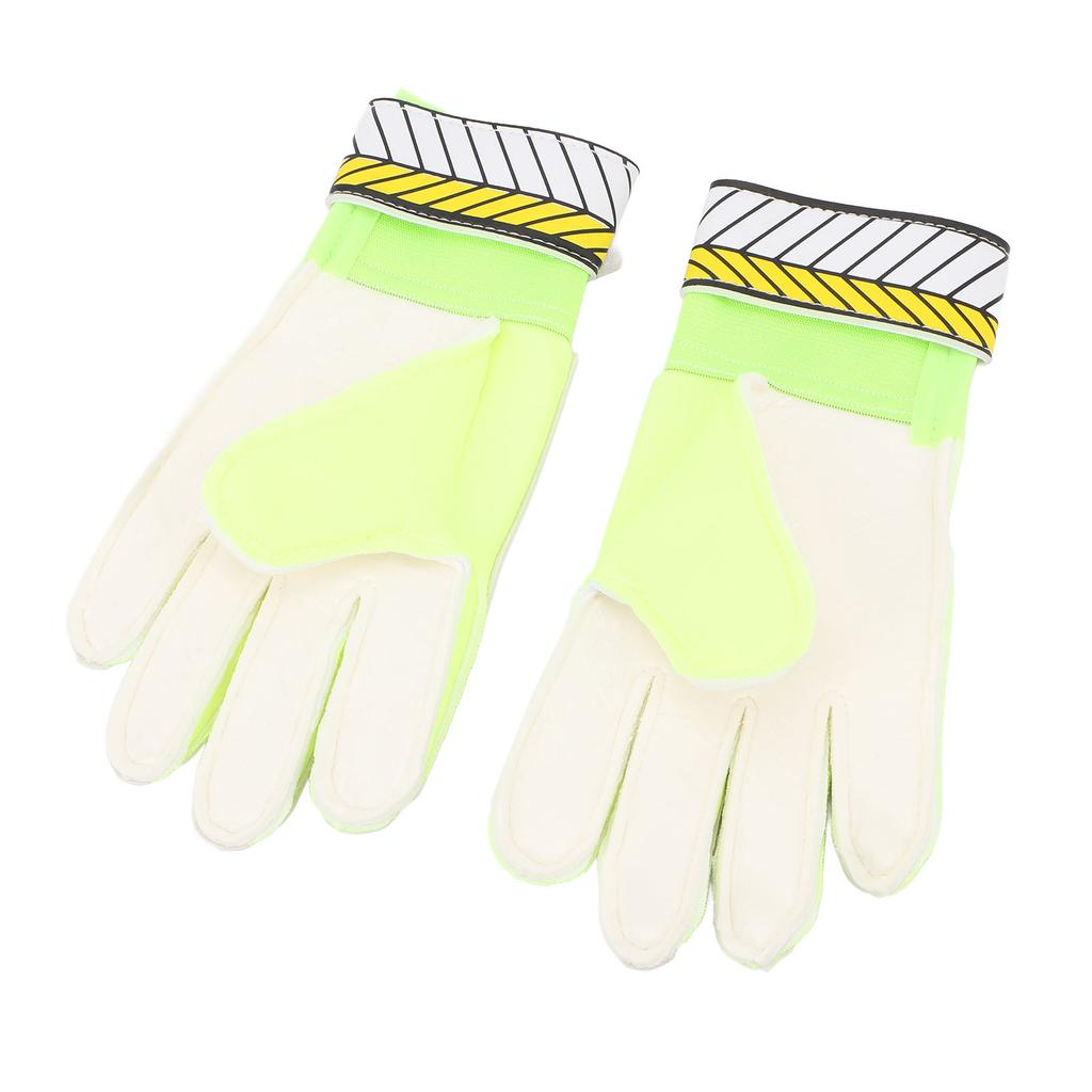 1 Pair Kids Soccer Gloves Latex Collision Resistance Football Goalkeeper Gloves for Grip Finger Guard Yellow Size 7