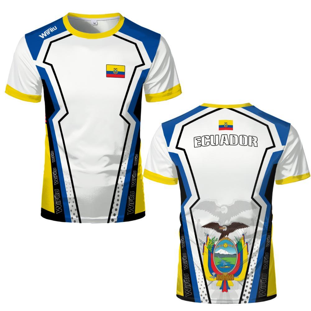 Ecuadorian Flag Print Football Jersey Men Breathable Soccer Shirt Quick-Drying Summer Casual Fan Sport T-Shirt