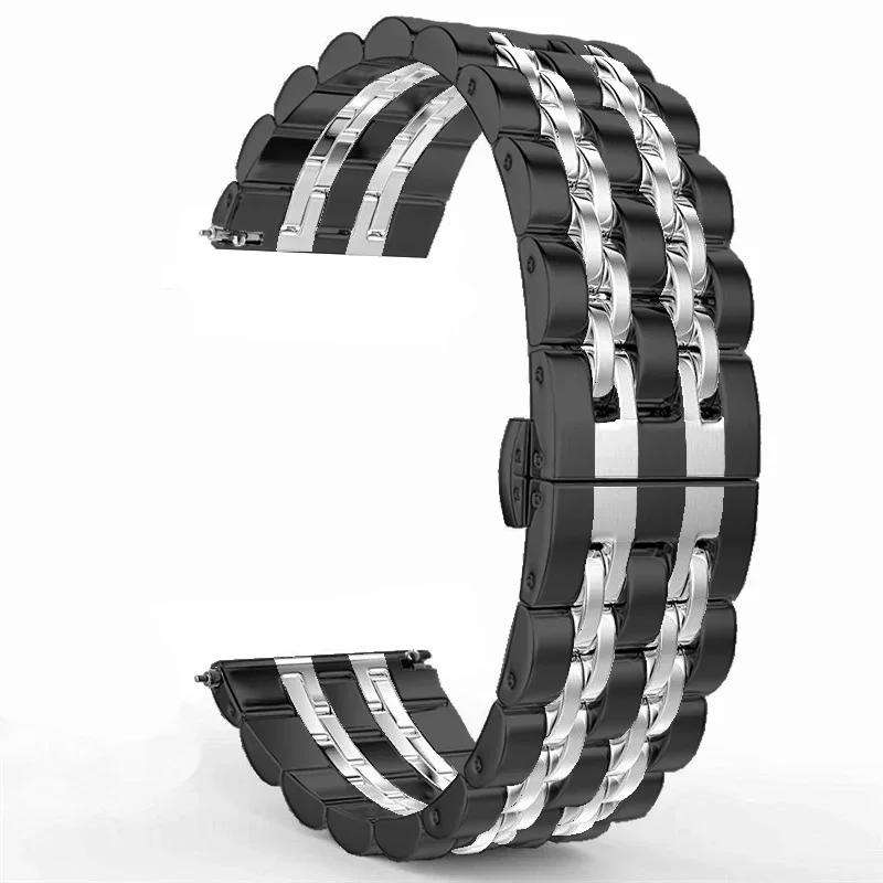 22mm 20mm Band for Samsung Galaxy Watch 3 4 5 45mm Gear S3 46mm 42mm Active2 40 44mm Stainless Steel Strap for Amazift BIP 2 GTR