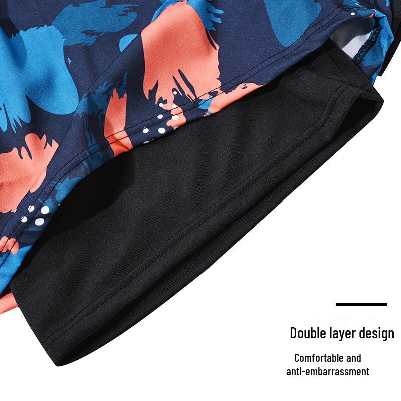 Men's Loose Printed Quick-Dry Swim Trunks
