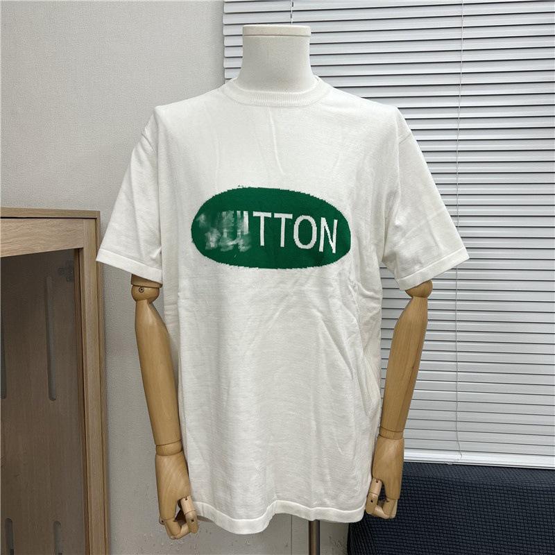 2025 Vår/Sommar Trendig Jacquardetikett Stickad Kortärmad Logotyp T-shirt