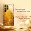 Gold-plated Tempered Glass Phone Case, Compatible Galaxy S26 S25 S24 S23 S22 Ultra Plus. Made Tempered Glass Gold Textured