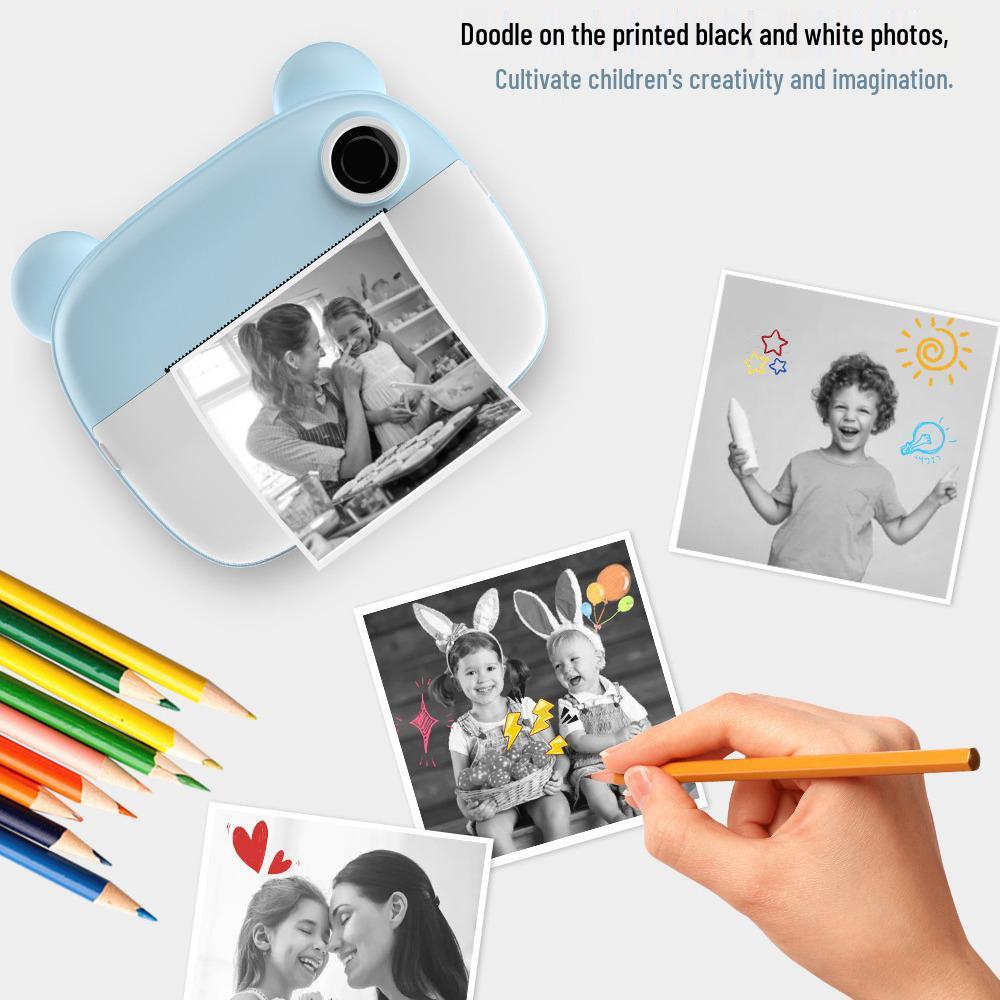 Q5 Barnas Dobbeltlinse Instant Print Kamera - Håndholdt Mini SLR Leketøy