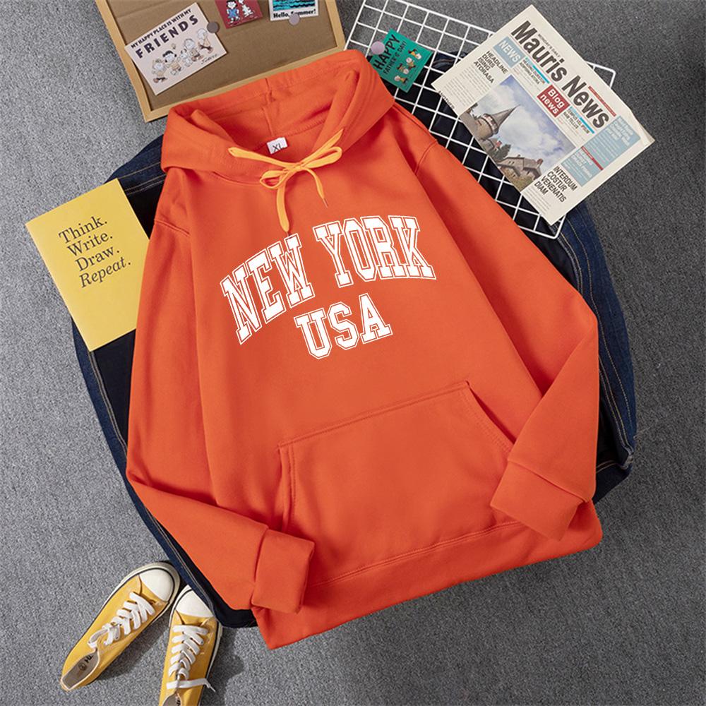 NEW YORK SUA femei Hoody Street Casual Loose hanorac toamna fleece cu glugă hip hop o-neck îmbrăcăminte feminină