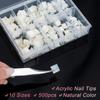 500PCS Kurze Nagelspitzen Acrylnägel Klare falsche Nagelspitzen Kurze künstliche Spitzen für DIY Nail Art Maniküre mit Box
