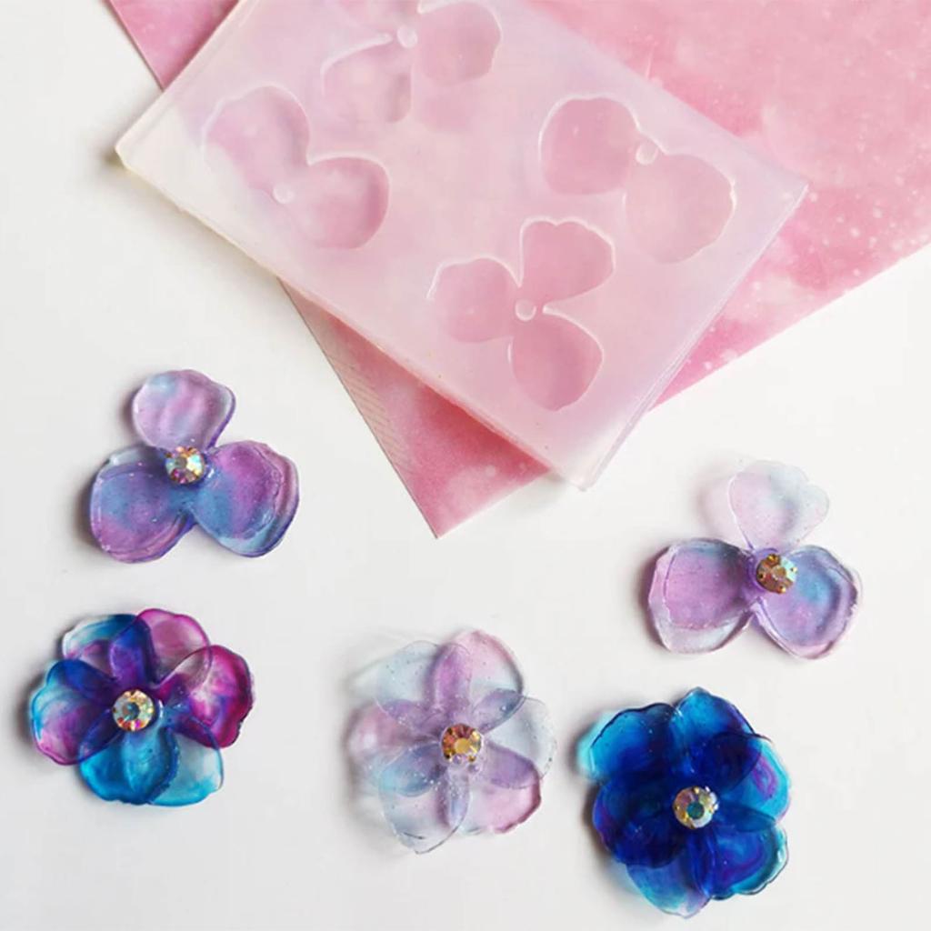Flower Petal Silicone Molds DIY Resin Earring Jewelry Pendant Mold Nonstick