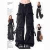 Damen Y2k Amerikanischer Retro Mehrere Taschen Cargo Jeans Amerikanischer Vintage Gyaru Ästhetik Grunge Jeans Gerade Denim Hose