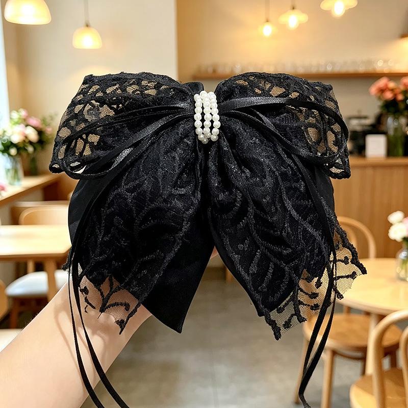 Handgefertigter Chiffon-Haarclip mit floraler Schleife für voluminöses Haar