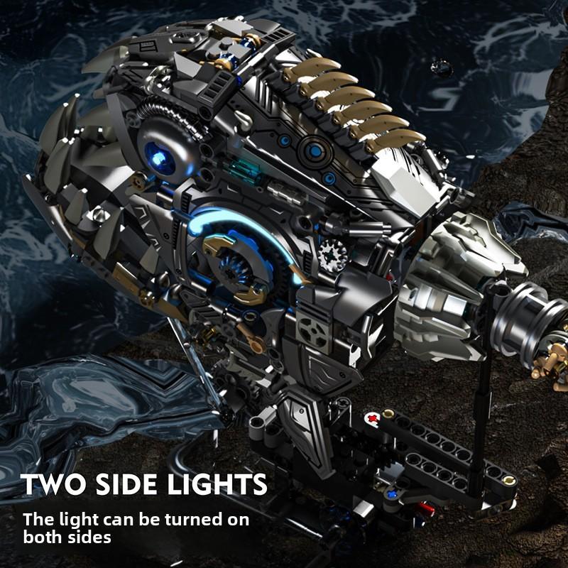 Montage Piranha Mechanischer Baustein Kinderspielzeug Mit Leuchtfunktion