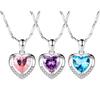 S925 Sterling Silver Ocean Heart Pendant Necklace with Rhinestones – Light Luxury Fashion for Women