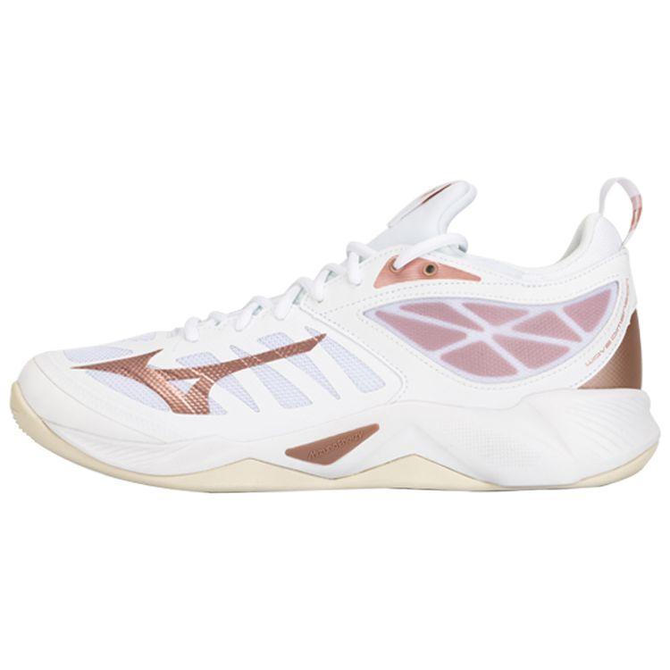 

Mizuno Wave Dimension Fabric Synthetic Leather Cushioning Lightweight Breathable Low-Top Volleyball Shoes Unisex sneaker White Rose-Gold V1GC224036 41