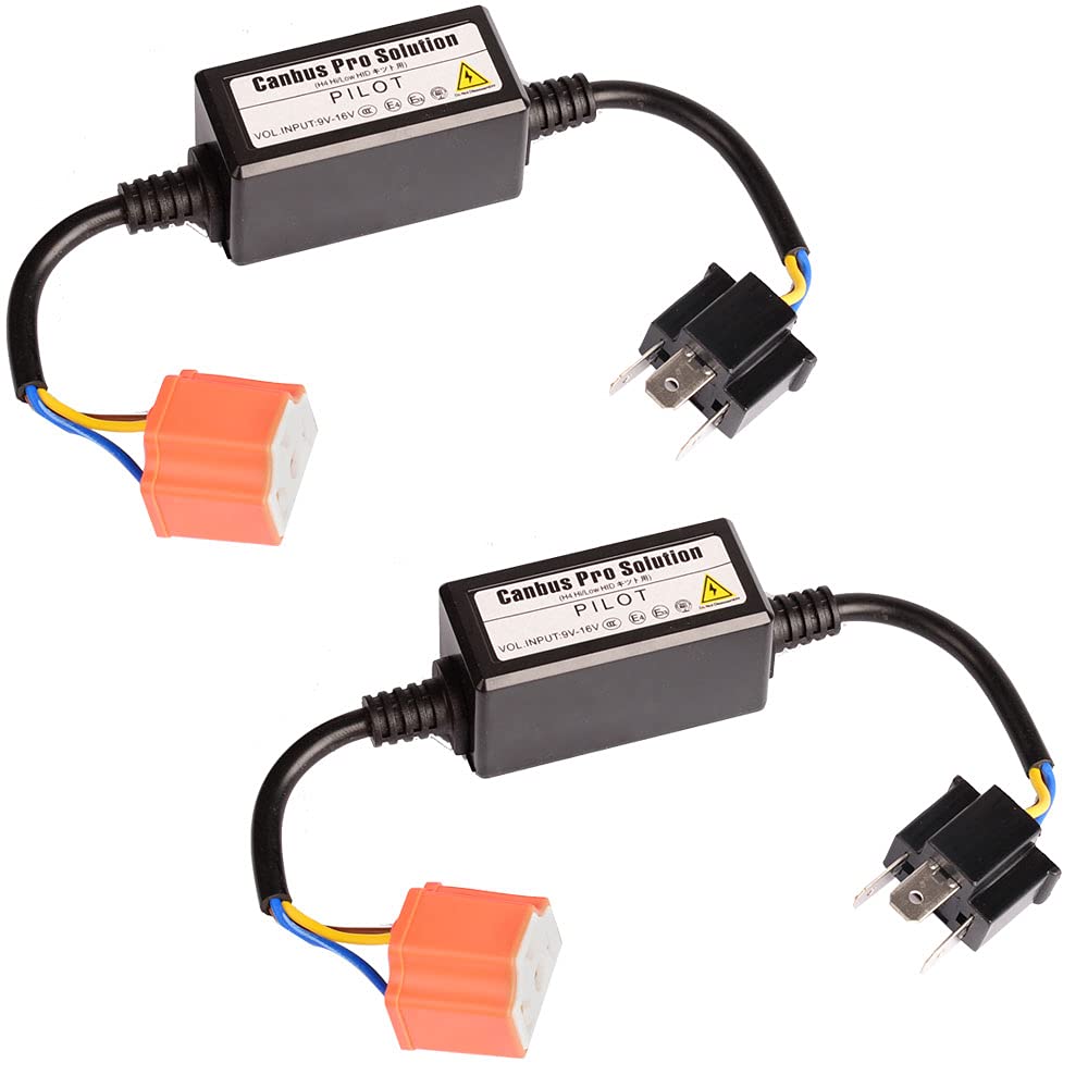 H4 Ceramic Socket for 9-16V, HID/LED Compatible, High Beam Indicator, Non-Illuminating, High Beam, Resistive Wiring, Relay Less, Set of 2